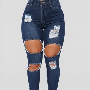 Dark Denim Ripped Skinny Jeans